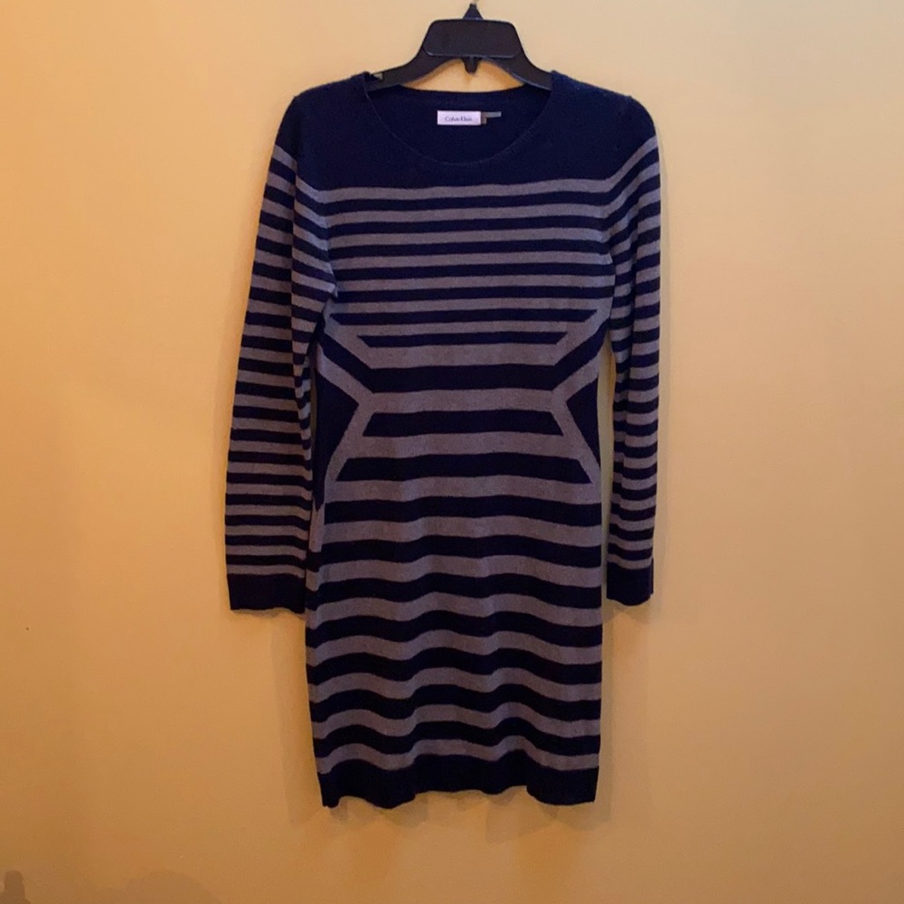 Calvin Klein Striped Sweater Dress